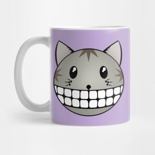 Cheshire Grey Tabby Cat Smile Mug